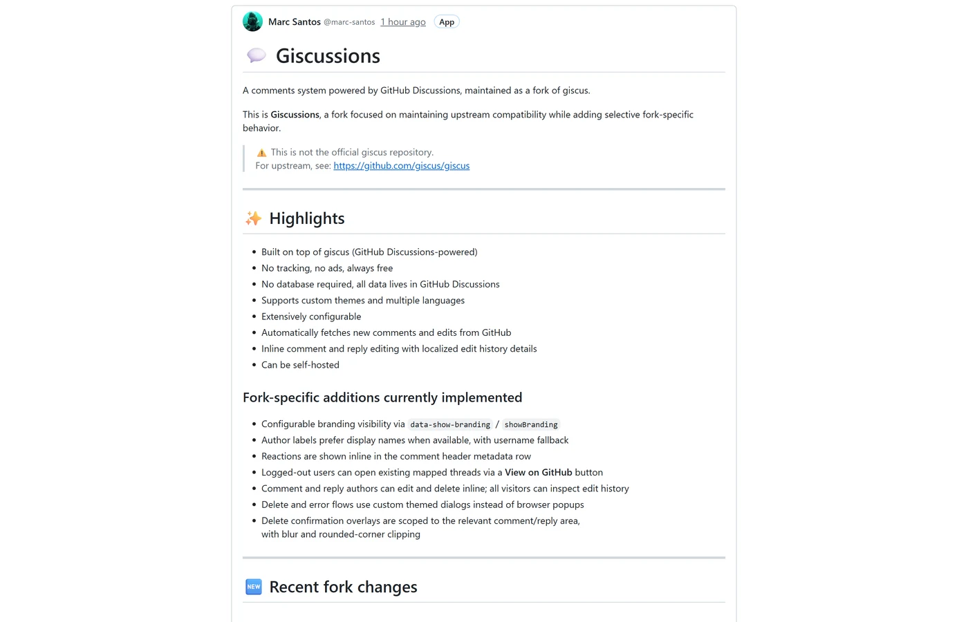 Giscussions screenshot